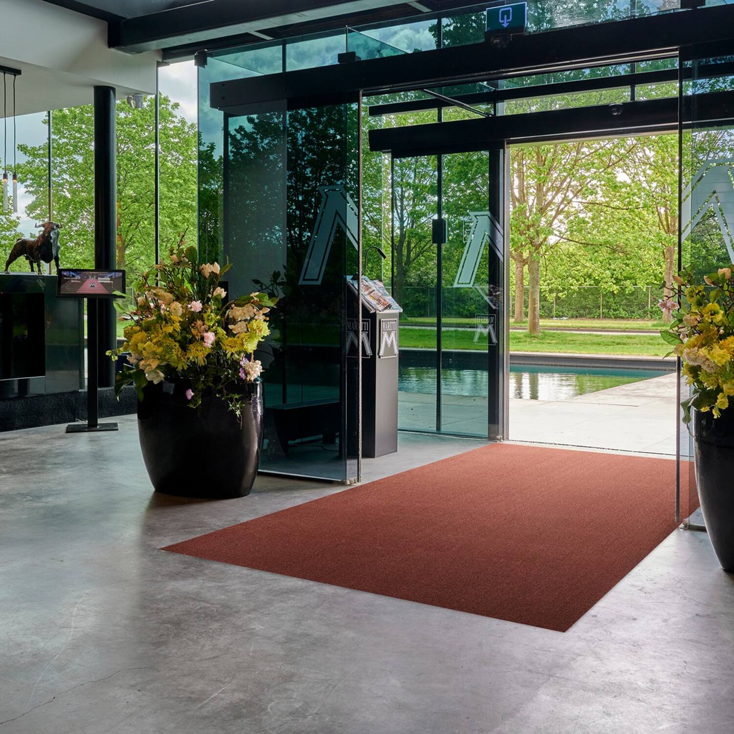 INTR. Moist Schoonloopmat | Baksteenrood | 200cm